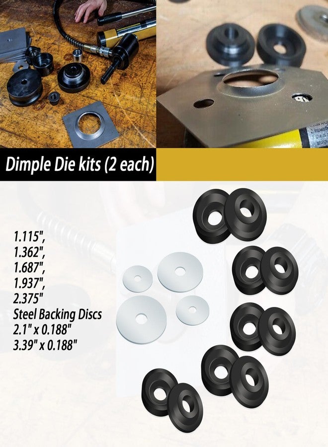 XTPTFABS Dimple Die Set and Steel Backing Discs Compatible with Harbor Freight Hydraulic Punch Driver kit(1.115", 1.362", 1.687", 1.937", and 2.375" Dimple Dies) - Image 3