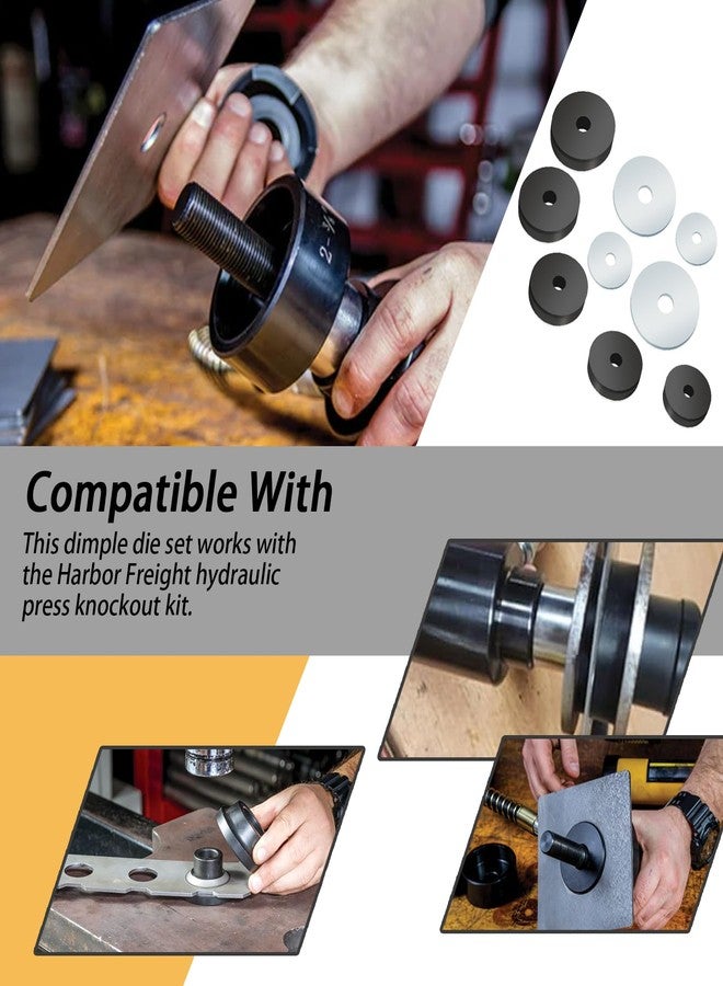XTPTFABS Dimple Die Set and Steel Backing Discs Compatible with Harbor Freight Hydraulic Punch Driver kit(1.115", 1.362", 1.687", 1.937", and 2.375" Dimple Dies) - Image 2