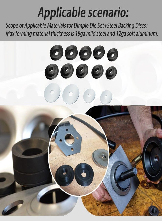 XTPTFABS Dimple Die Set and Steel Backing Discs Compatible with Harbor Freight Hydraulic Punch Driver kit(1.115", 1.362", 1.687", 1.937", and 2.375" Dimple Dies) - Image 5