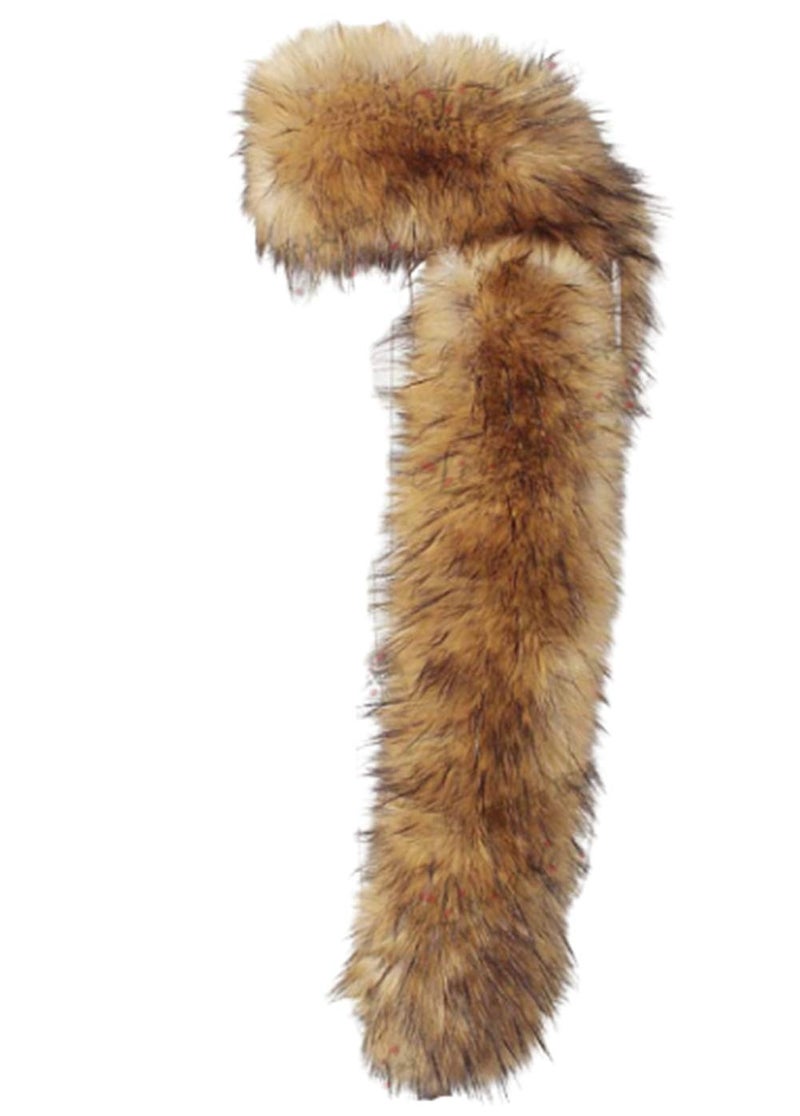 LDFWAY Long Men Women Faux Fur Collar Winter Warm Wrap Stole Scarf Shawl Shrug (Brown) - Image 4