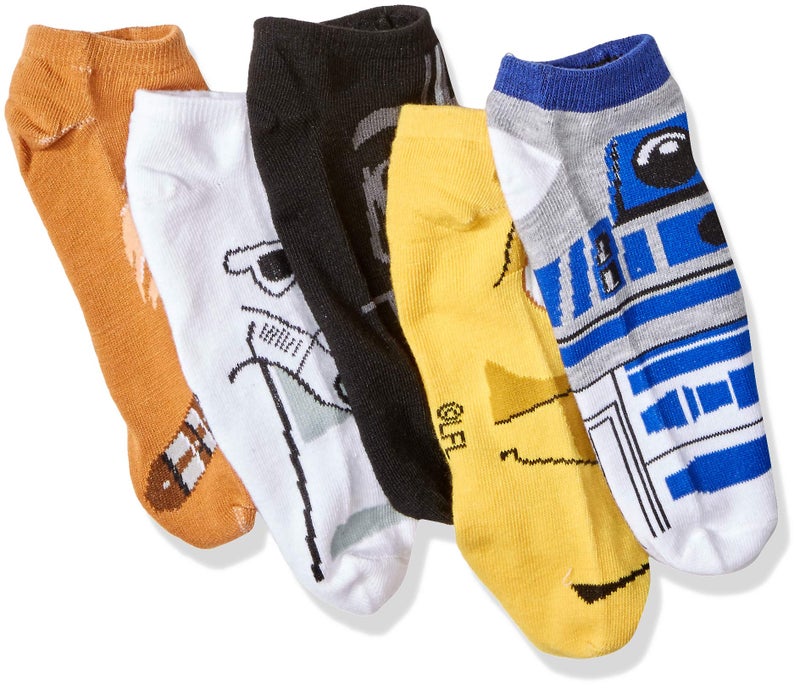 STAR WARS Chewbacca Darth Vader R2-D2 Faces 5 Pack Ankle Socks - Image 2