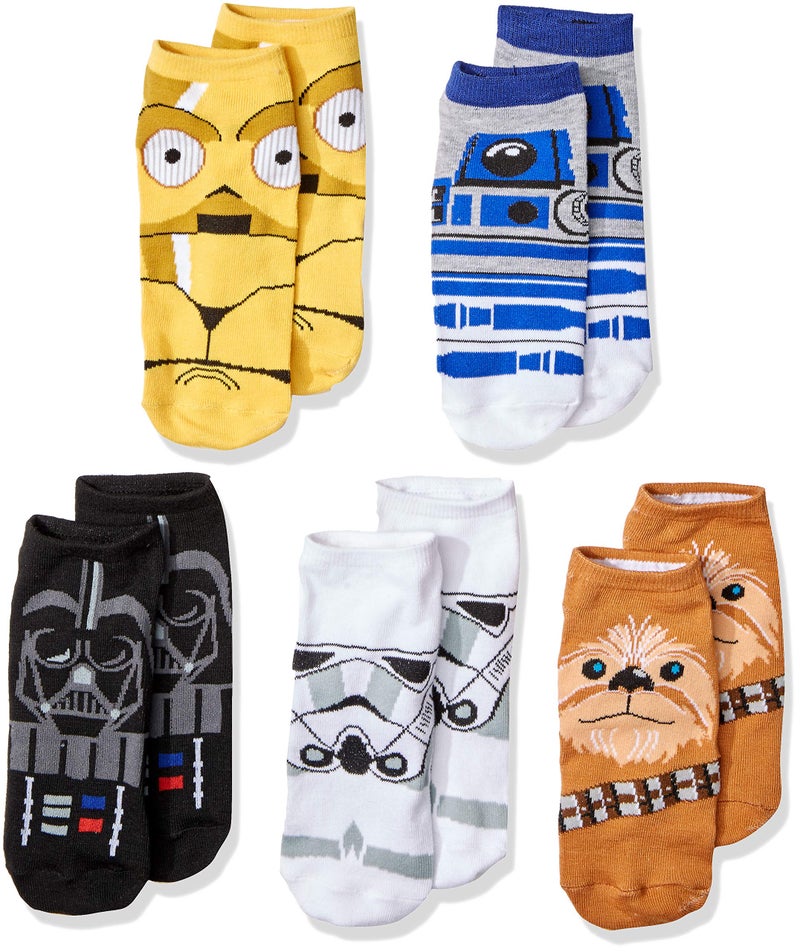 STAR WARS Chewbacca Darth Vader R2-D2 Faces 5 Pack Ankle Socks - Image 1