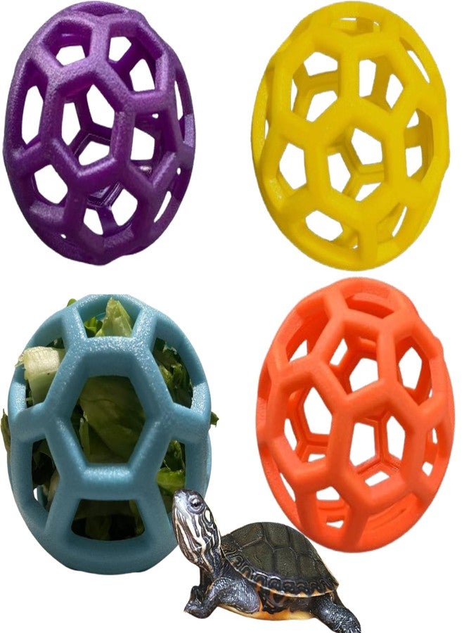 XINJIDUO 4 Individual Tortoise Treat Ball Tortoise Toy Turtle Hanging Feeding Ball Small Animals Turtle Vegeta ble Grass Tortoise Accessories - Image 1