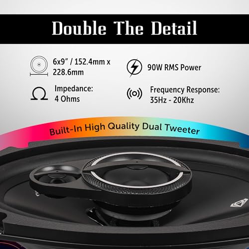 BLACK DIAMOND DIA-69.3 6 x 9 Coaxial Car Speakers 3 -Way 270 Watts 4-Ohm Car Audio Stereo System 6x9 Speakers - Removable Grill Included (Sold in Pairs) - Image 3