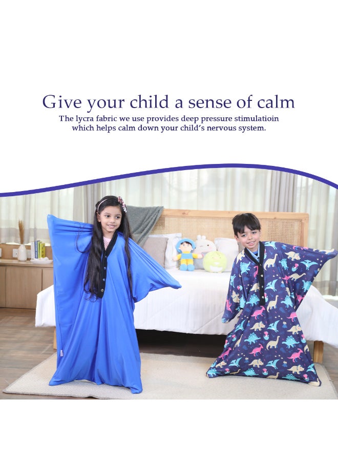 abley's Sensory Body Sock Full-Body Wrap to Relieve Stress, Stretchy, Breathable Cozy Sensory Sack for Boys, Girls, Stretchy Therapeutic Compression Suit for Children, Nylon-Spandex, Blue, Large - Image 4