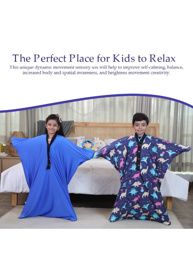 abley's Sensory Body Sock Full-Body Wrap to Relieve Stress, Stretchy, Breathable Cozy Sensory Sack for Boys, Girls, Stretchy Therapeutic Compression Suit for Children, Nylon-Spandex, Blue, Large - Image 5