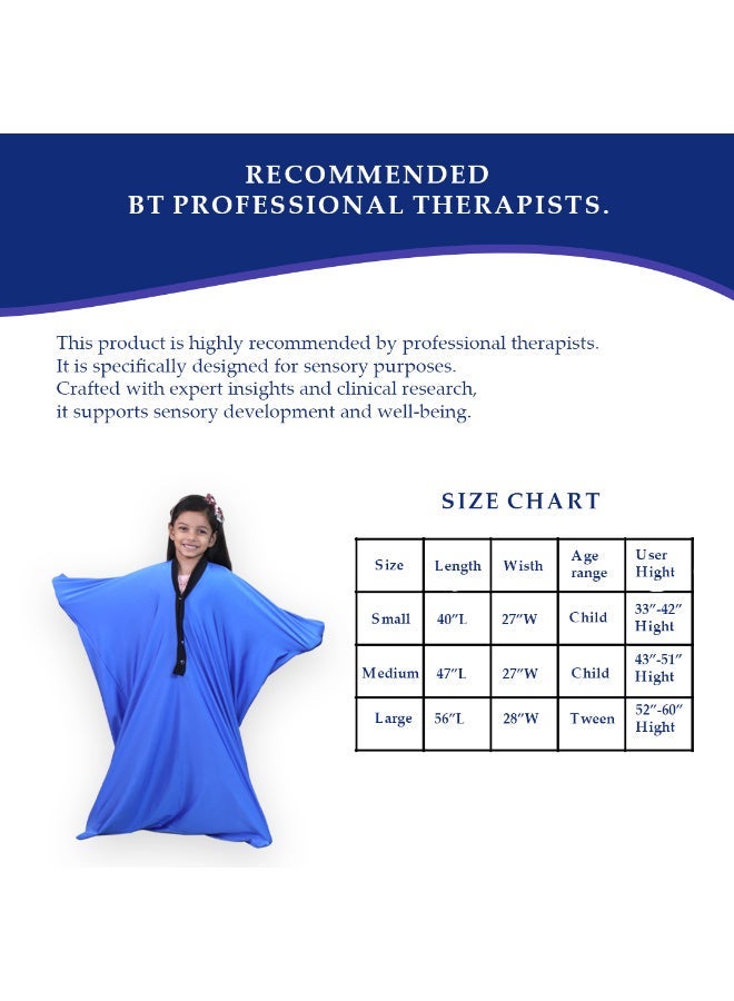 abley's Sensory Body Sock Full-Body Wrap to Relieve Stress, Stretchy, Breathable Cozy Sensory Sack for Boys, Girls, Stretchy Therapeutic Compression Suit for Children, Nylon-Spandex, Blue, Large - Image 2