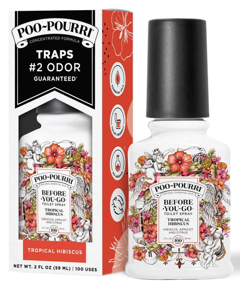 Poo-Pourri Before-You-Go Toilet Spray, Tropical Hibiscus, 2 Fl Oz - Hibiscus, Apricot and Citrus - Image 1