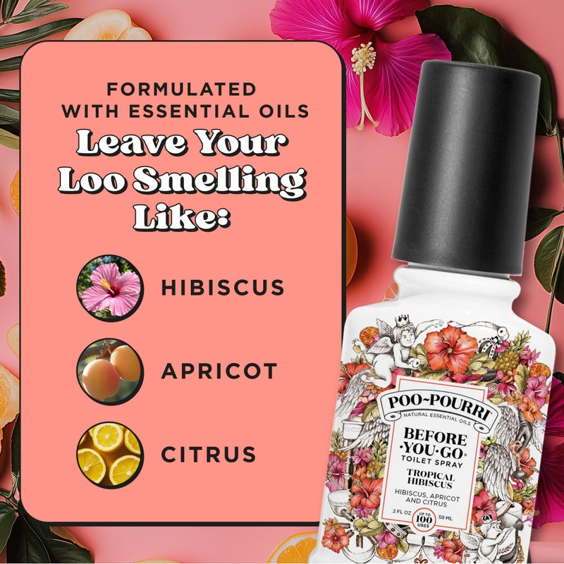 Poo-Pourri Before-You-Go Toilet Spray, Tropical Hibiscus, 2 Fl Oz - Hibiscus, Apricot and Citrus - Image 3