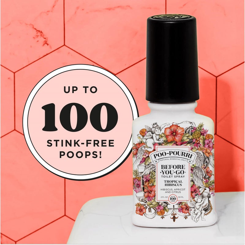 Poo-Pourri Before-You-Go Toilet Spray, Tropical Hibiscus, 2 Fl Oz - Hibiscus, Apricot and Citrus - Image 4