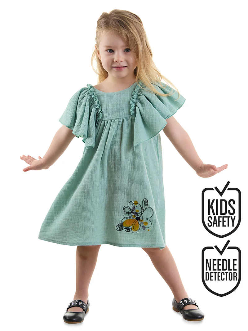 دينوكيدس فستان أميرة بناتي من الموسلين الأخضر