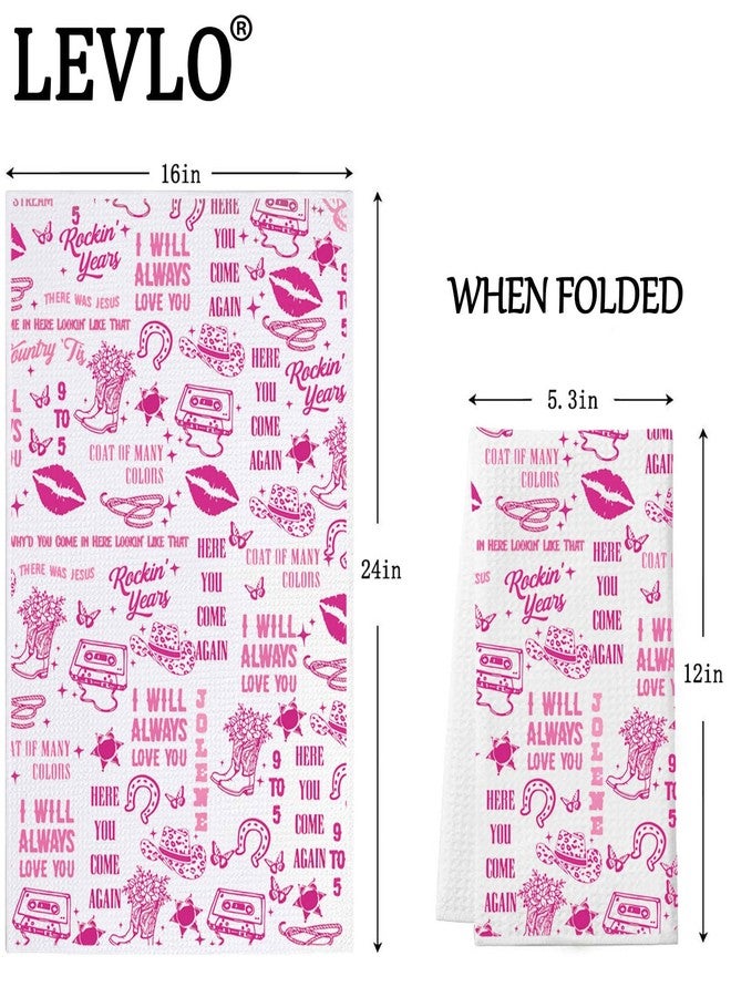 LEVLO Country Song Kitchen Towel Country Music Lover Gift Country Album Tea Towel Country Festival Fans Housewarming Gift (Always Love You) - Image 3