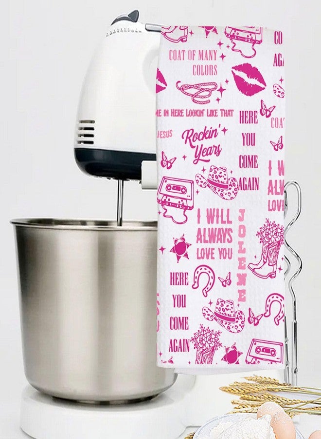 LEVLO Country Song Kitchen Towel Country Music Lover Gift Country Album Tea Towel Country Festival Fans Housewarming Gift (Always Love You) - Image 4