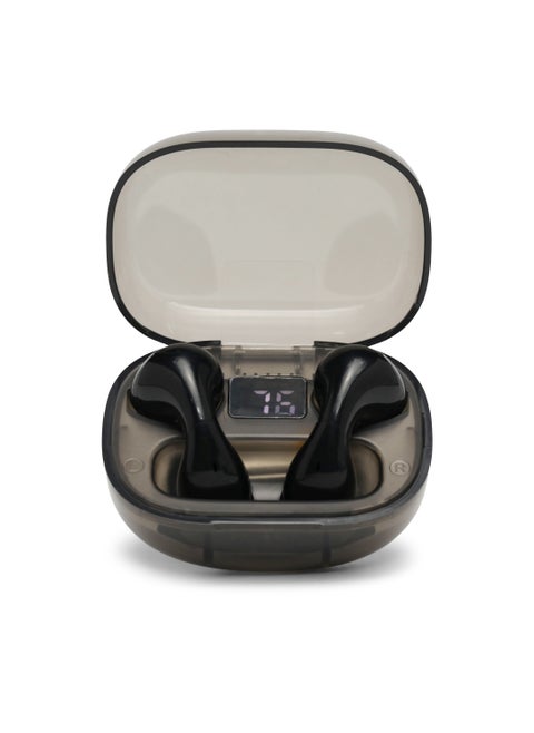 Transparent wireless bluetooth headphones in-ear high sound quality long battery life black for IPhone Android