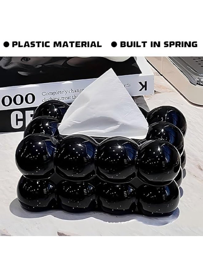 Marshmallow Tissue Organizer Bubble Tissue Box Tissue Dispenser Rectangular Tissue Holder for Car Bathroom Table Party Home Office Restaurant, Large (Black) - Image 5