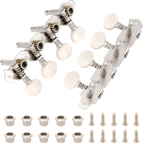 Swhmc 1 Set Mandolin Tuning Pegs, Tuning Keys Machine Head with Nickel Color, Mandolin Replacements 4L4R - Image 1