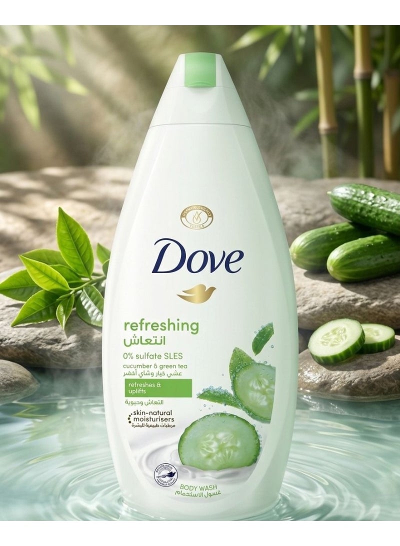 Dove Cucumber and Green Tea Body Wash 500ml - Image 2