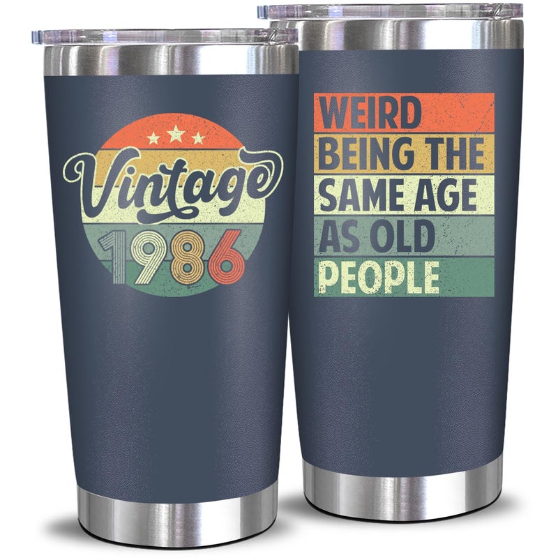 NewEleven 40th Birthday Gift For Men Women - 1986 40th Birthday Decorations For Him, Her - Turning 40-40 Year Old Gifts For Man, Woman, Mom, Dad, Wife, Husband - 20 Oz Tumbler - Image 1