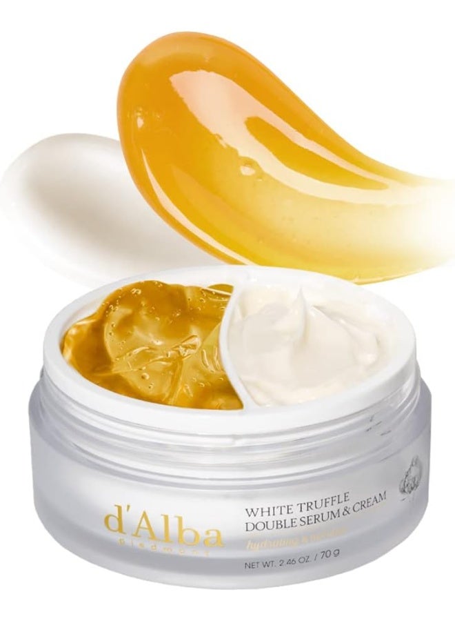 دي'ألبا d'alba Piedmont Italian White Truffle Double Serum & Cream, customizable 2-in-1 intensive skin care, cream for elasticity and brightness, mild and vegan dual cream - Image 1