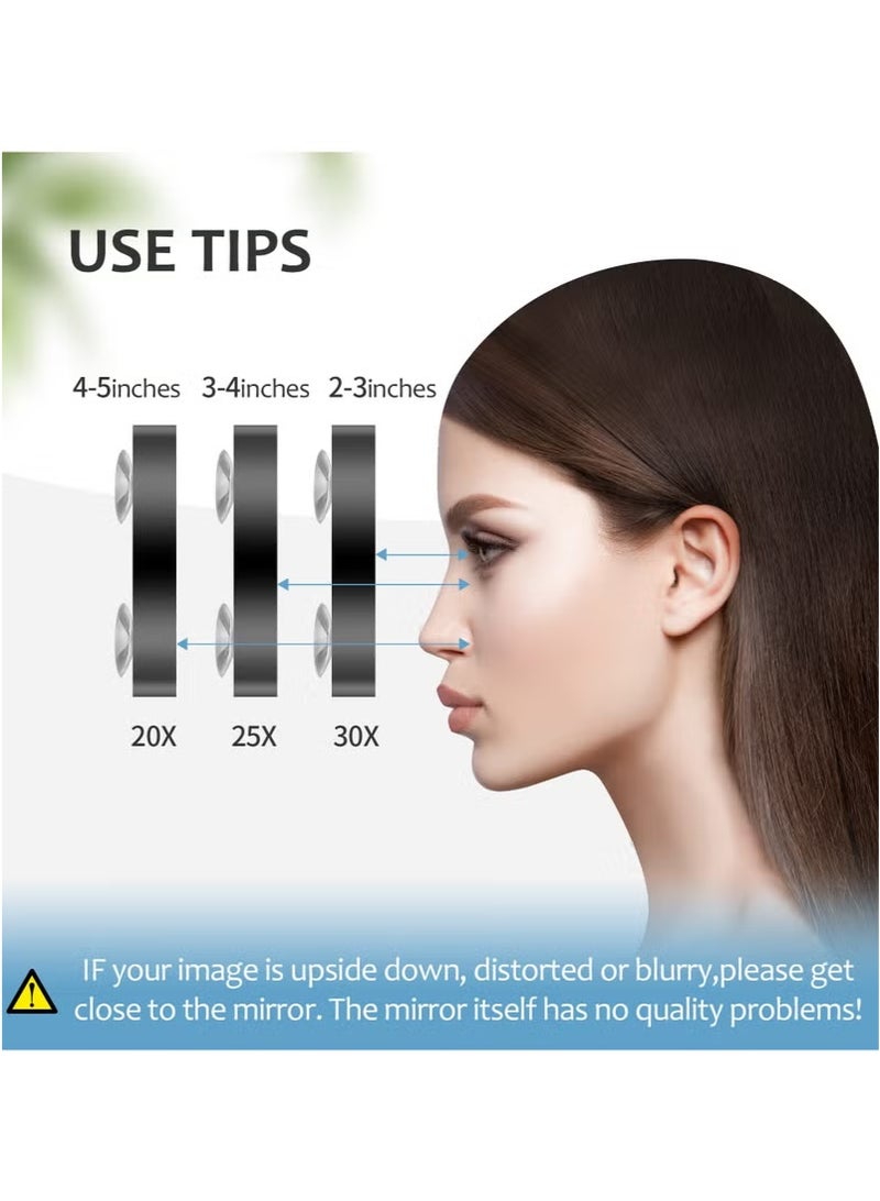 حكمة بيوتي مراة مكبرة 30 مرة، مراة مكبرة صغيرة مع كوب شفط وملاقط، كمرآة مكبرة للسفر، مجموعة مراة صغيرة لنتف الحواجب 3.5 انش - Image 5