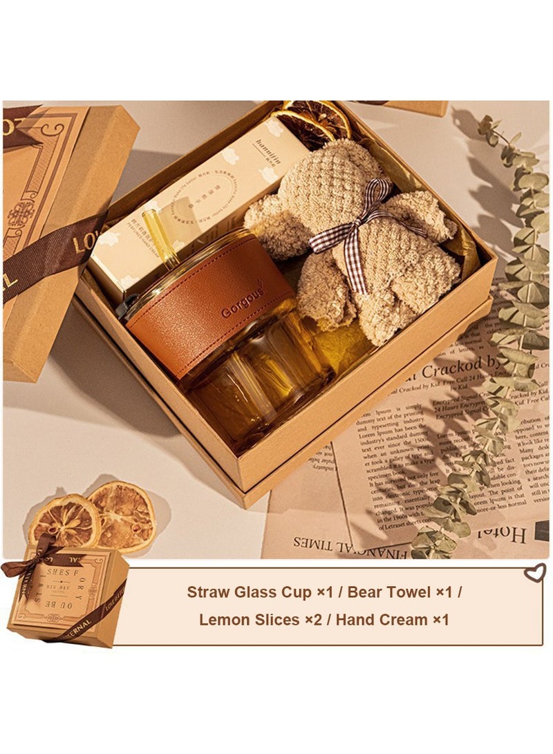 Birthday gift for Ladies Handmaid of honor gift box Wedding gift Bride Wedding Hand cream Glass cup and Towel F7 - Image 1