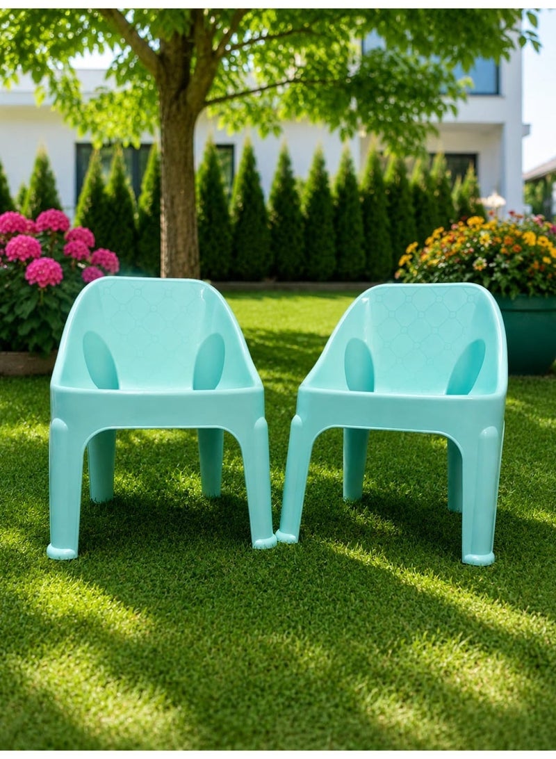 2-Piece Lightweight Plastic Kids' Chair Set – Practical and Suitable for All Activities - Image 1