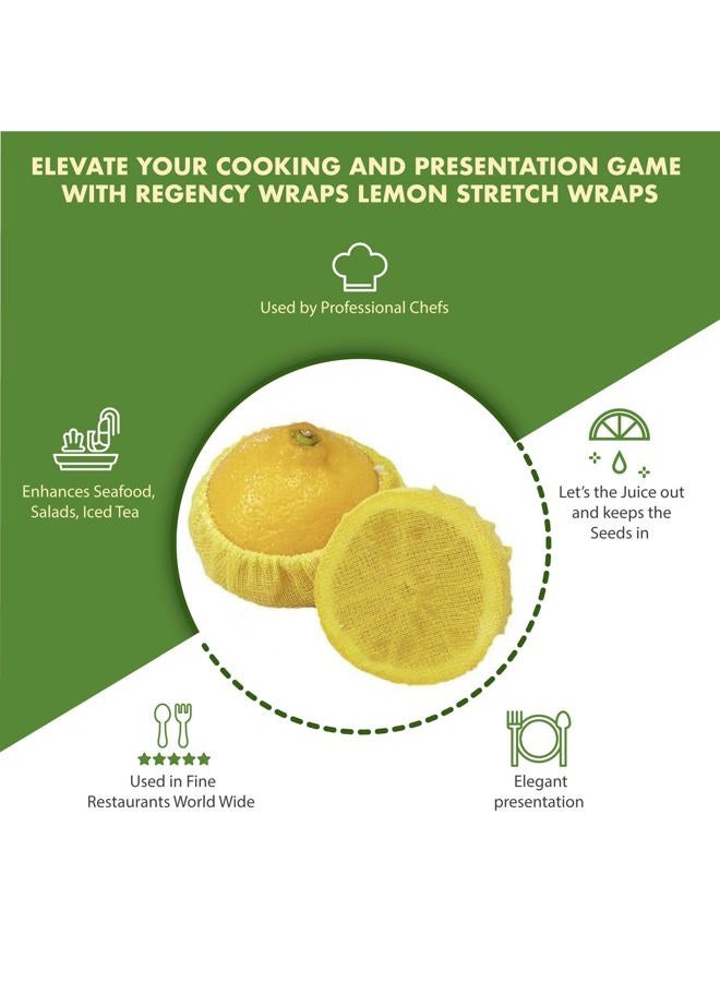 Regency Wraps Stretch Wraps, Lemon Wedge Bag Covers for Seed Free Squeezing of Lemon Halves or Wedges, Stretch Wraps, Yellow 12 Count - Image 3