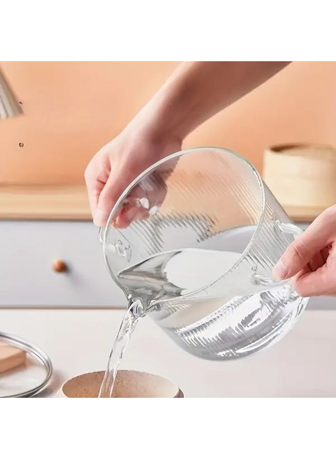 3 Piece Glass Pot Set With Brush Mat Large Sauté Pot With Lid - Image 5