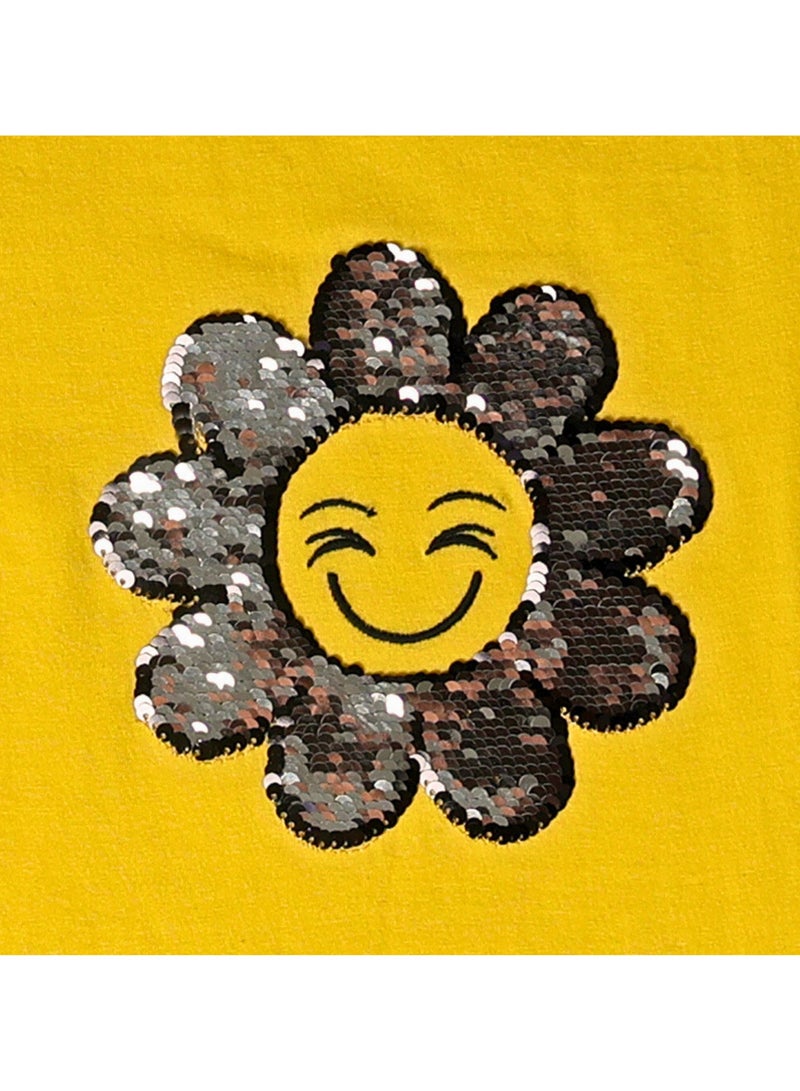 AIKO - Kids Short Sleeve Yellow T-Shirt with Shorts Set - Image 4