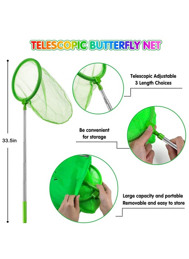 INNOCHEER INNOCHEER Kids Explorer Kit & Bug Catcher Kit & Safari Costume Kit, Outdoor Exploration Set with Hat, Vest, Butterfly Net and Bugs Book for Boys Girls 3-12 Years Old (Camouflage Green)  - Image 2