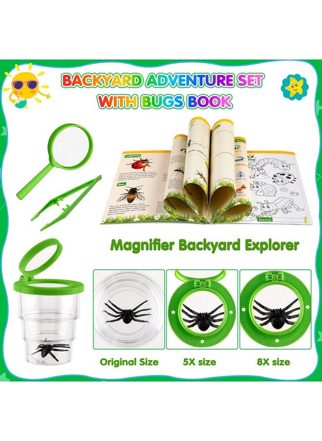 INNOCHEER INNOCHEER Kids Explorer Kit & Bug Catcher Kit & Safari Costume Kit, Outdoor Exploration Set with Hat, Vest, Butterfly Net and Bugs Book for Boys Girls 3-12 Years Old (Camouflage Green)  - Image 4