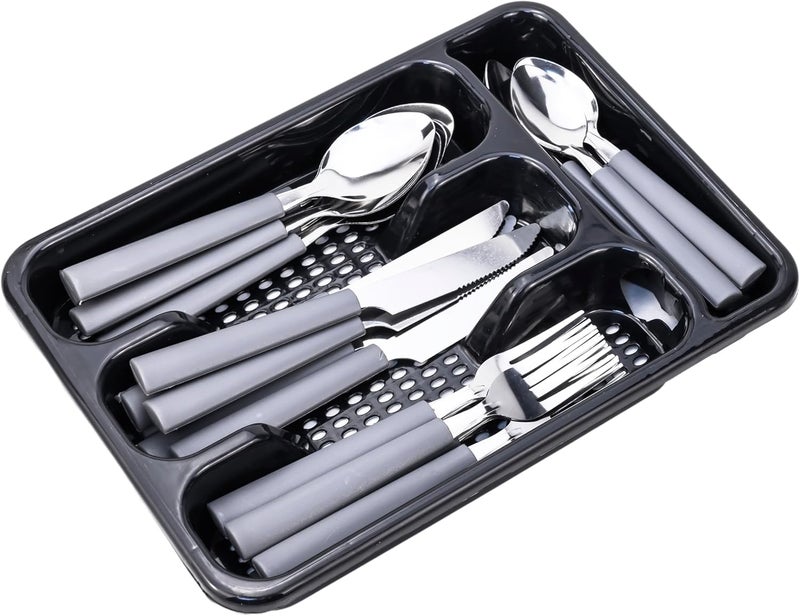 High quality Cutlery Set, 25 Piece Set(Knives, Spoons, Forks, Teaspoons, TableWare Box-Grey (CS-25-102) - Image 1