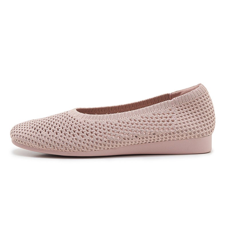 Women's Comfortable Slip-On Wedge Heel Shoes - Flyknit Breathable Walking Shoes for Daily  Wear
