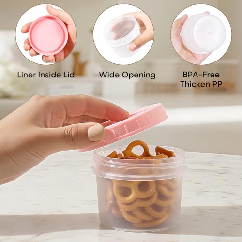 ASEVAT 5oz 6Pack Small Food Containers with Lids Salad Dressing Container Reuseable Snack Container Plastic Jar Freezer Storage Jars, Leakproof/Microwave/Dishwasher Safe - Image 5