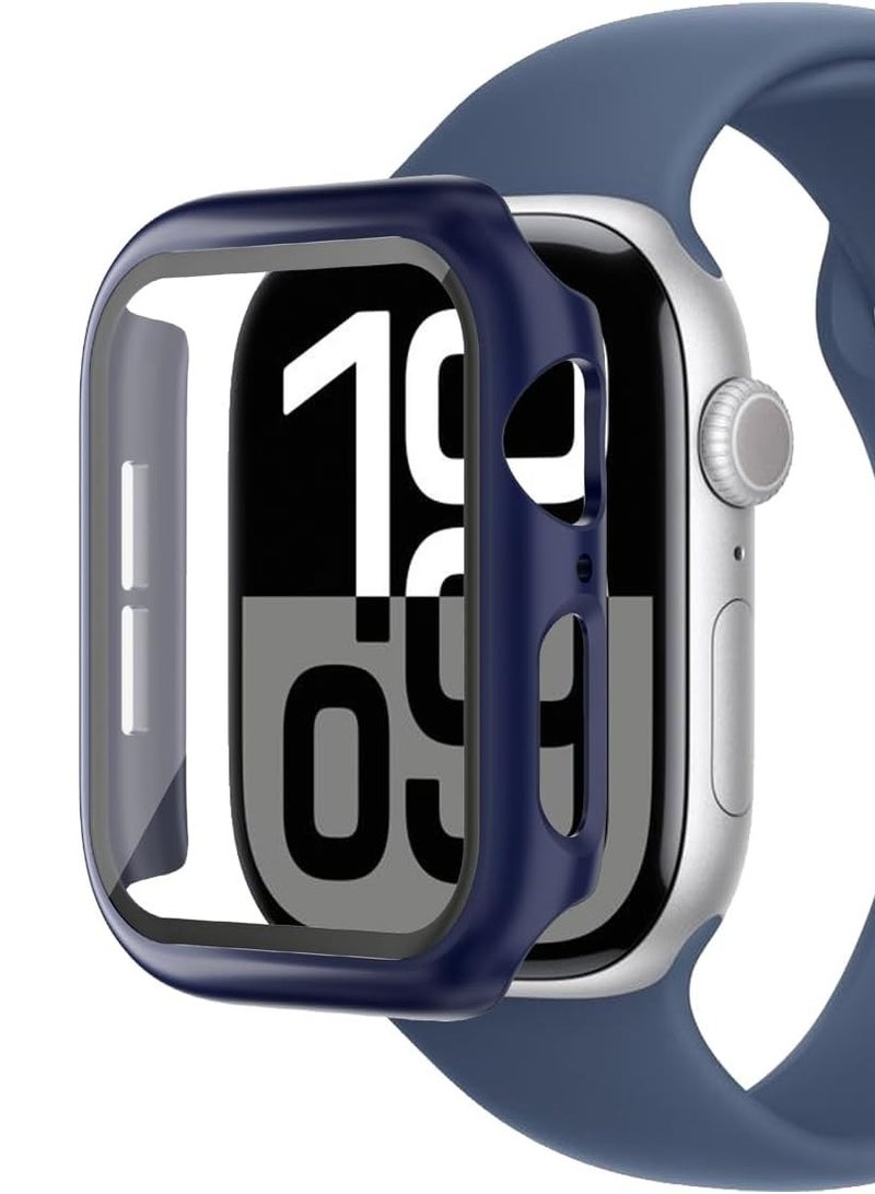 Hard Case Compatible with Apple Watch Series 10 42mm(2024), with 9H Tempered Glass Screen Protector [360° Shockproof + Anti Scratch] Cover for iWatch S10 42mm-blue - Image 1