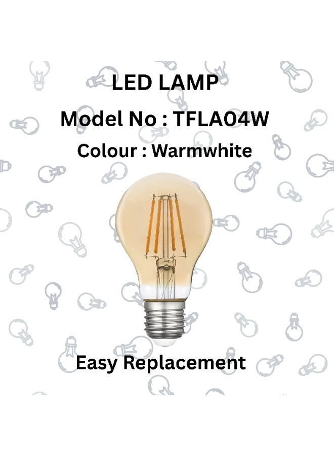 MFZ LED Bulbs 4W, E27 Base, 2700K Warm White, AC220–240V, Vintage Filament Style – Pack of 5 Pieces - Image 5