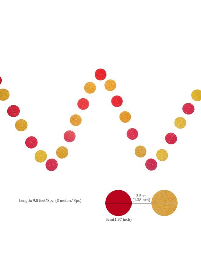 Weven 2" Circle Dot Paper Garland 3 pcs Multi - Image 3