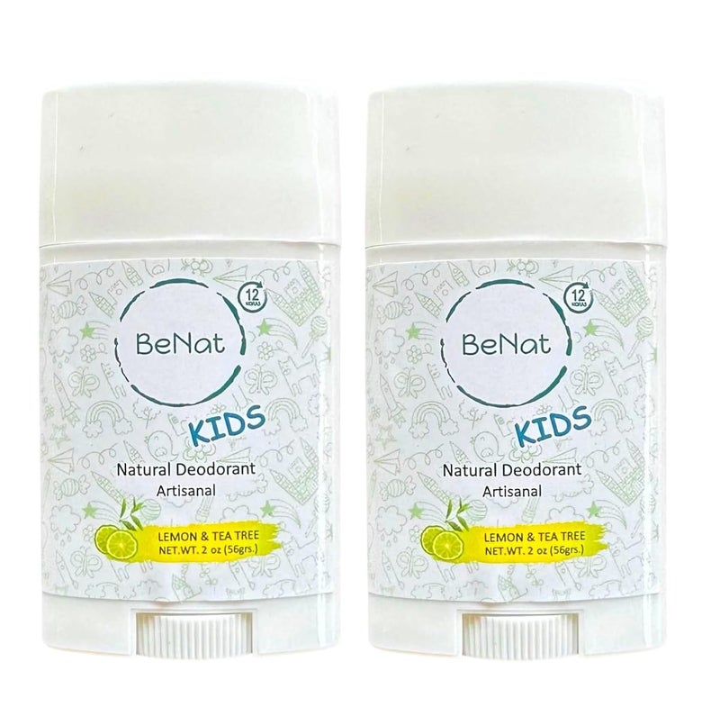 2-Pack All Natural Deodorant For Kids and Teens 100% Natural Aluminum-Free Carcinogen Free Kids Deodorant For Boys and Girls Clinically Proven To Be Safe For Children and Teenagers
