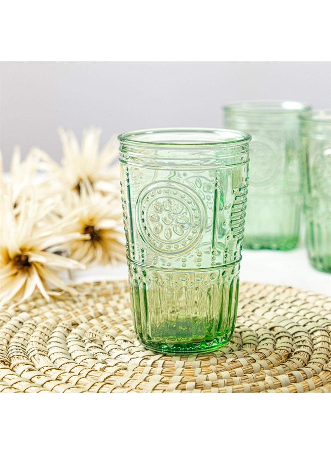 Bormioli Rocco - Bormioli Rocco Romantic Set Of 4 Cooler Glasses, 16 Oz. Colored Crystal Glass, Pastel Green, Made In Italy. - Image 1