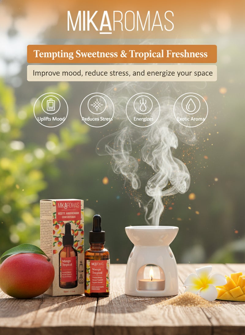 Mikaromas Fragrance Oil - Tropical Mango Aroma, 30ml|Long-Lasting Premium Scented Oil for Diffusers,Candles,Potpourri & Air Fresheners|Fresh, Juicy&Exotic Mango Fragrance for a Sweet,Summery Ambience - Image 3