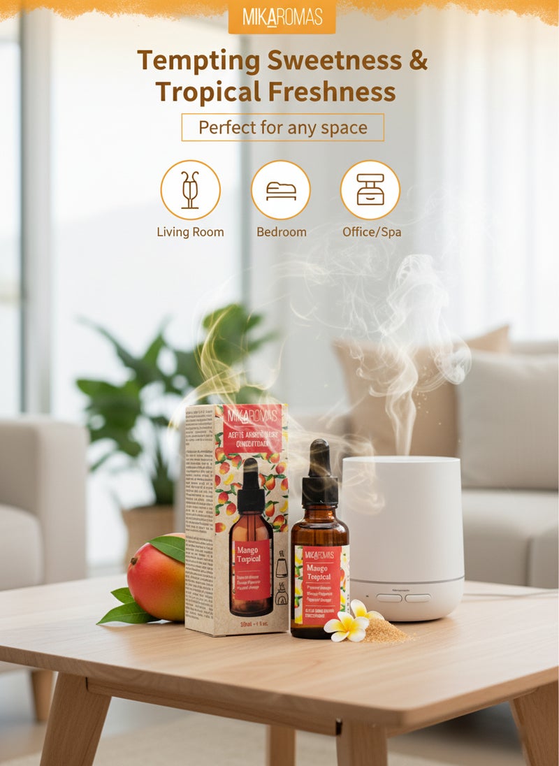 Mikaromas Fragrance Oil - Tropical Mango Aroma, 30ml|Long-Lasting Premium Scented Oil for Diffusers,Candles,Potpourri & Air Fresheners|Fresh, Juicy&Exotic Mango Fragrance for a Sweet,Summery Ambience - Image 2
