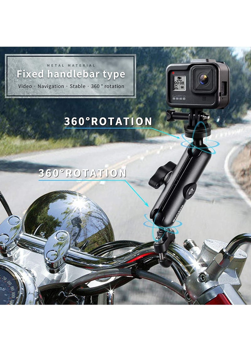 Generic - Motorcycle Bike 360° Rotating Adjustable Sports Camera Mount Compatible with DJI Action 2 and Gopro 7 8 9 10 and Insta 360d and Other Sports Cameras - Image 1