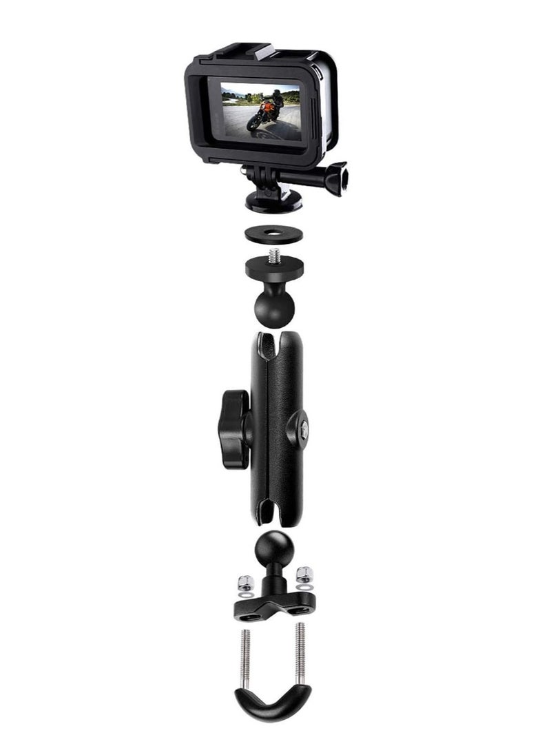 Generic - Motorcycle Bike 360° Rotating Adjustable Sports Camera Mount Compatible with DJI Action 2 and Gopro 7 8 9 10 and Insta 360d and Other Sports Cameras - Image 1