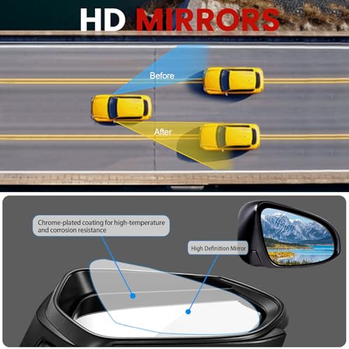 Hoiedt Passenger Side Mirror Compatible with 2009-2013 Toyota Corolla 5Pins with Power Glass Heated Manual Folding Black Right Side View Mirrors Replace TO1321247 - Image 4