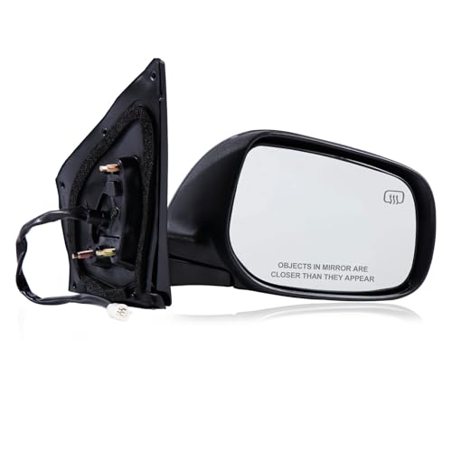 Hoiedt Passenger Side Mirror Compatible with 2009-2013 Toyota Corolla 5Pins with Power Glass Heated Manual Folding Black Right Side View Mirrors Replace TO1321247 - Image 1