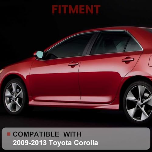 Hoiedt Passenger Side Mirror Compatible with 2009-2013 Toyota Corolla 5Pins with Power Glass Heated Manual Folding Black Right Side View Mirrors Replace TO1321247 - Image 2
