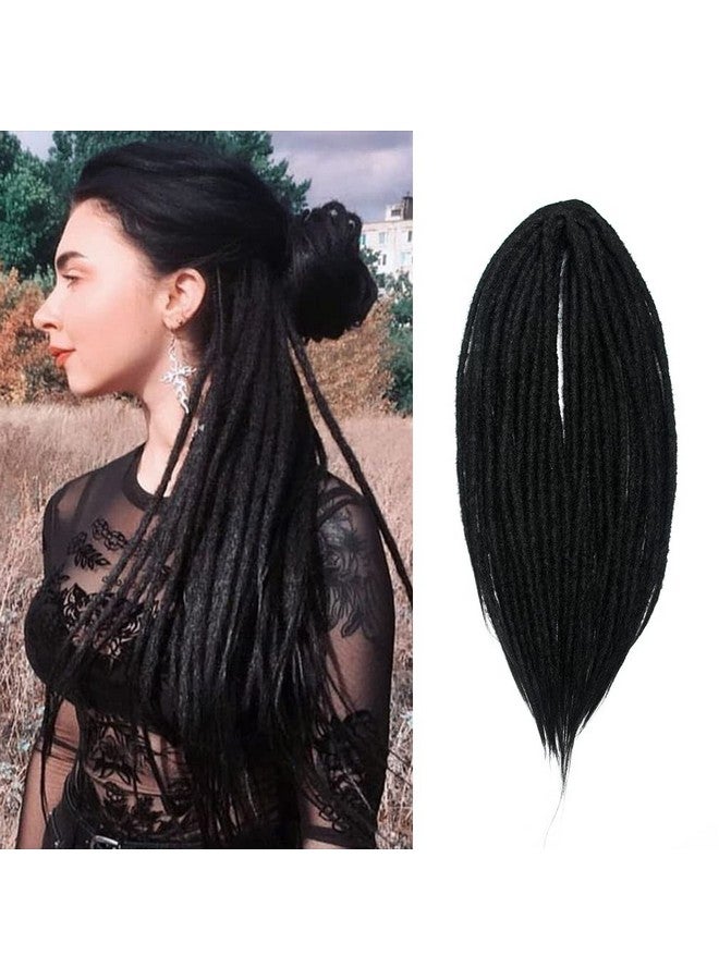 Aosome 20" Double Ended Dreadlock Extensions 15 Strands Black De Soft Synthetic Handmade Braid Dread Extensions - Image 1