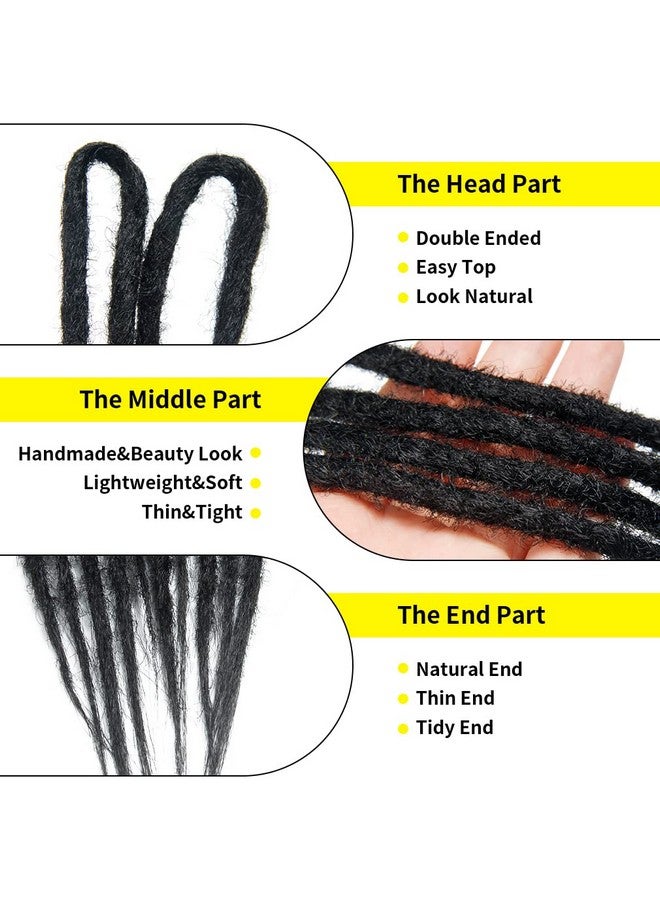 Aosome 20" Double Ended Dreadlock Extensions 15 Strands Black De Soft Synthetic Handmade Braid Dread Extensions - Image 4