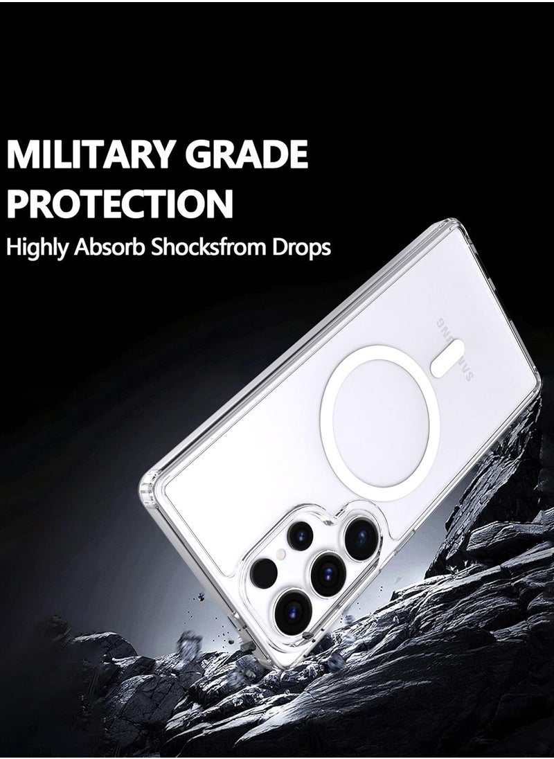 JAJEEK Samsung Galaxy S25 Ultra 5G 2025 Magnetic Case, Slim Transparent Flexible TPU Shockproof Magsafe Back Phone Case - Clear - Image 4