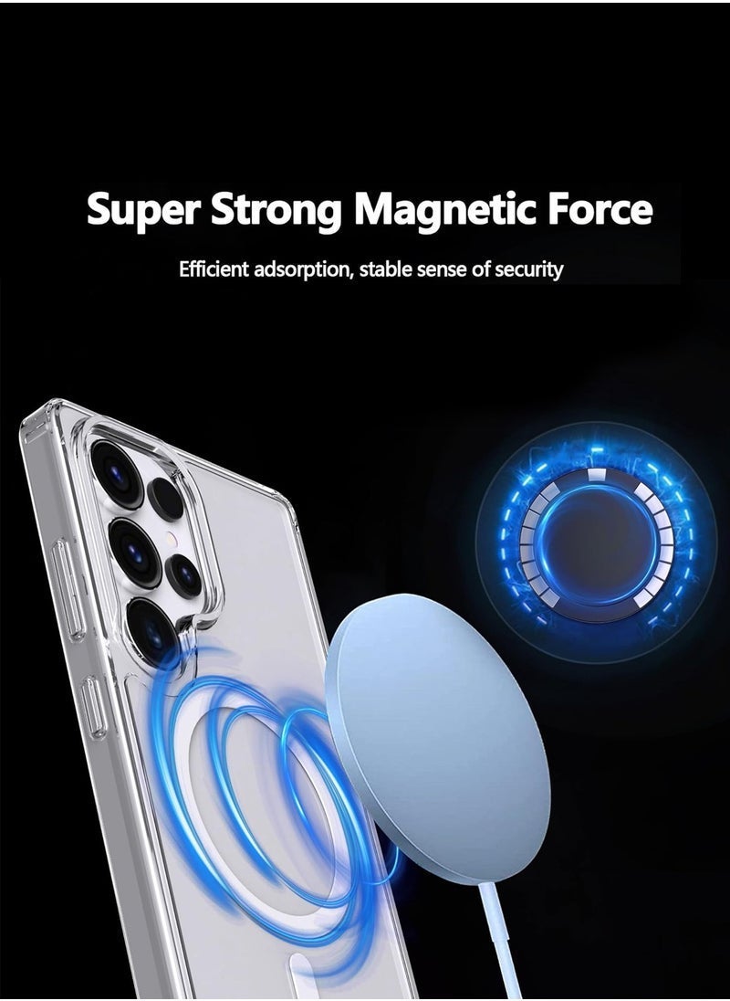 JAJEEK Samsung Galaxy S25 Ultra 5G 2025 Magnetic Case, Slim Transparent Flexible TPU Shockproof Magsafe Back Phone Case - Clear - Image 2